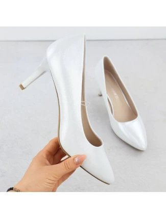 Dámske strieborné saténové lodičky Sergio Leone 1336