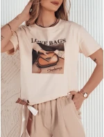 Dámske broskyňové tričko LOBAG FashionStreet RY2411