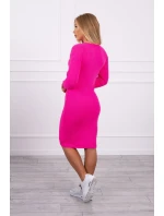 Sveter Šaty pruhované ružové neónové