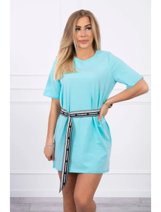 Šaty s ozdobným pásikom mint
