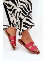 Płaskie Klapki Z Wycięciami I Ozdobą Fuksja Bohalis