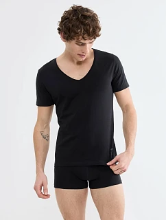 Pánske tričko SLG Base V Neck Shirt, čierne Black – SLOGGI