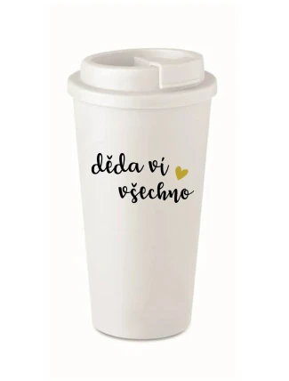 DIEŤA VIE VŠETKO - biely termohrnček 475 ml