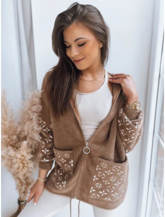 Dámska alpaková bunda s kapucňou WINONA camel FashionStreet NY0612
