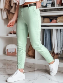 Dámske nohavice chinos s opaskom LINESKA mint FashionStreet UY2574
