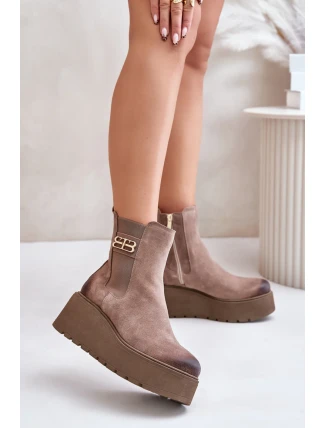 Topánky na klinovom podpätku model 201181 Step in style Topánky na klinovom podpätku model 201181 Step in style