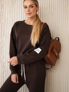 Súprava tepláky + nohavice maslová látka hnedá