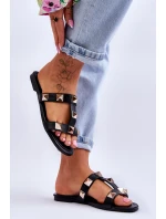 Damskie Klapki Z Dużymi Ćwiekami Czarne Mercure