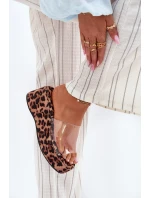 Klapki Damskie Z Transparentnym Paskiem Na Koturnie Panterka Meltiana