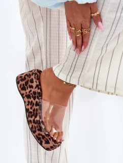 Klapki Damskie Z Transparentnym Paskiem Na Koturnie Panterka Meltiana