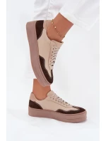 Kožené dámske tenisky na platforme Zazoo N1269S2 beige Kožené dámske tenisky na platforme Zazoo N1269S2 beige
