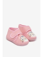 Dětské bačkory na suchý zip růžové Katline