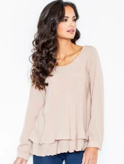 Dámska košeľa M415 beige - fígľov