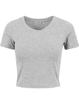 Build your Brand BY 042 Ťažký dámsky crop top 56.0042 melírovaná šedá Build your Brand BY 042 Ťažký dámsky crop top 56.0042 melírovaná šedá