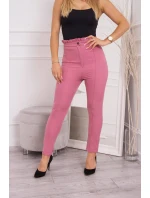 Tmavo ružové skrátené nohavice