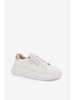 Kožené dámské polobotky s zipem bílé Althea