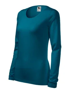 Štíhla košeľa pre ženy petrol