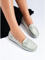 Originálne dámske zelené mokasíny bez podpätku Originálne dámske zelené mokasíny bez podpätku