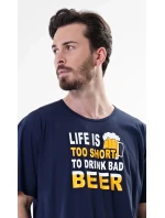 Pánska nočná košeľa s krátkym rukávom „Life is beer“ Pánska nočná košeľa s krátkym rukávom „Life is beer“