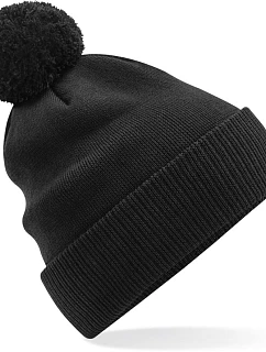 Beechfield B 450N Pletená bio čiapka s bambulou „Snowstar®“ 53.450N čierna