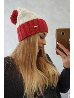 Čiapka Paris fleece K212 ecru+bordeaux