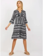 Šaty D73771M30214A1EN čiernobiele