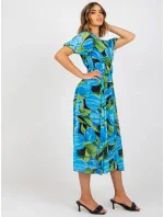 Šaty DHJ SK 15967.54P čierna a modrá