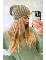 Čiapka s fleecom Paulina K227 khaki - Oliwier