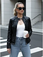 Dámska kožená bunda TY5455 black - FashionStreet