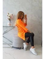 Mikina s potlačou krídiel oranžová neónová