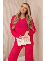 Rayonová fuchsiová ažurová súprava