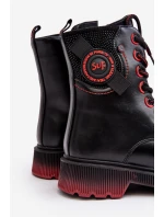 Dziecięce Ocieplane Trapery Botki Czarne Askya