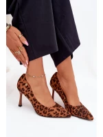 Szpilki Damskie W Panterkę Vinceza 62264 Brązowe