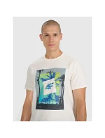 Pánske tričko s potlačou 4F 4FRSS25TTSHM2846-12S