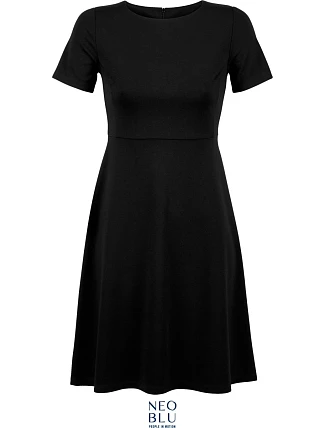 NEOBLU Camille Šaty s krátkymi rukávmi 24.3171 deep black NEOBLU Camille Šaty s krátkymi rukávmi 24.3171 deep black