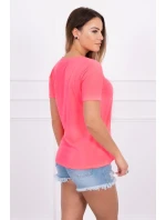 Dokonalá ružová blúzka s neónovou potlačou