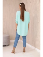 Blúzka s predĺženým chrbtom mätou Blúzka s predĺženým chrbtom mätou