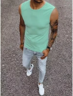 Pánske tričko bez rukávov s mätovou potlačou FashionStreet RX4916