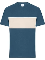 Daiber 8049 Tričko z bio bavlny „Colour-Block“ 02.8049 dusty blue/sandstone Daiber 8049 Tričko z bio bavlny „Colour-Block“ 02.8049 dusty blue/sandstone