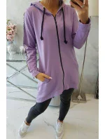 Mikina so zipsom na chrbte tmavo fialová