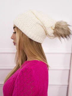 Fleecová čiapka Sandra K210 ecru