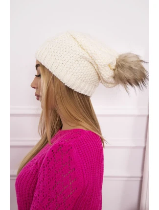 Fleecová čiapka Sandra K210 ecru