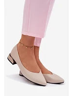 Baleríny Vinceza Béžové na nízkém podpatku