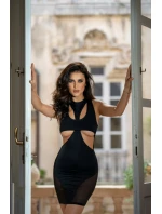 Šaty V-10619 čierne - Axami