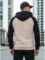 Pánska základná mikina s kapucňou béžová FashionStreet BX5890
