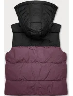 Dámska krátka vesta s kapucňou j.style purple-black (16M9112-53) Dámska krátka vesta s kapucňou j.style purple-black (16M9112-53)