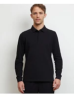 NEOBLU Owen LSL Men Pánske polo s dlhým rukávom z hrubého piqué 24.4396 deep black