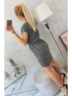 Šaty s obálkovým spodným dielom grafitové melanžové