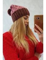 Milano fleecová čiapka K203 tmavo ružová+hnedá Milano fleecová čiapka K203 tmavo ružová+hnedá
