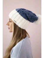 Paris fleecová čiapka K212 denim+white